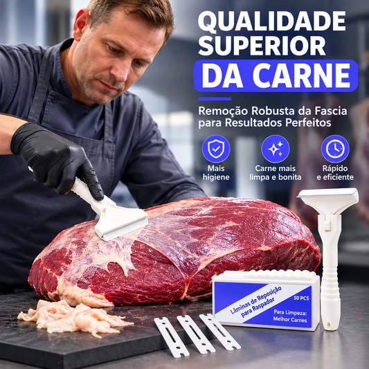 🥩🔥 50% DE DESCONTO! Raspador de Carne em Aço Inoxidável – Ferramenta Fácil para Remover Gordura e Fáscia de Carne de Vaca e Porco 🔪✨