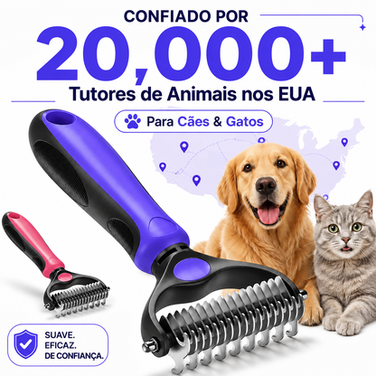 🐾 **Escova de Tosa Dupla Face para Animais – Remoção de Pelo e Desembaraço Sem Dor com Ancinho para Subpelo, para Cães e Gatos**