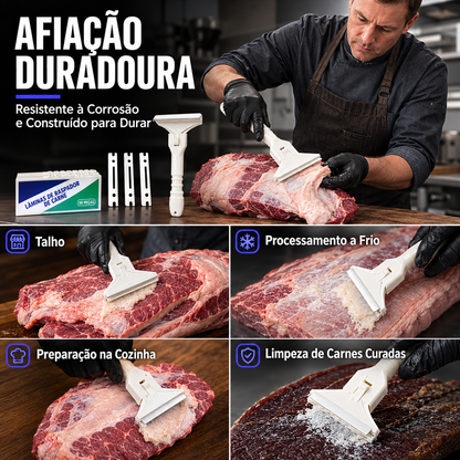 🥩🔥 50% DE DESCONTO! Raspador de Carne em Aço Inoxidável – Ferramenta Fácil para Remover Gordura e Fáscia de Carne de Vaca e Porco 🔪✨